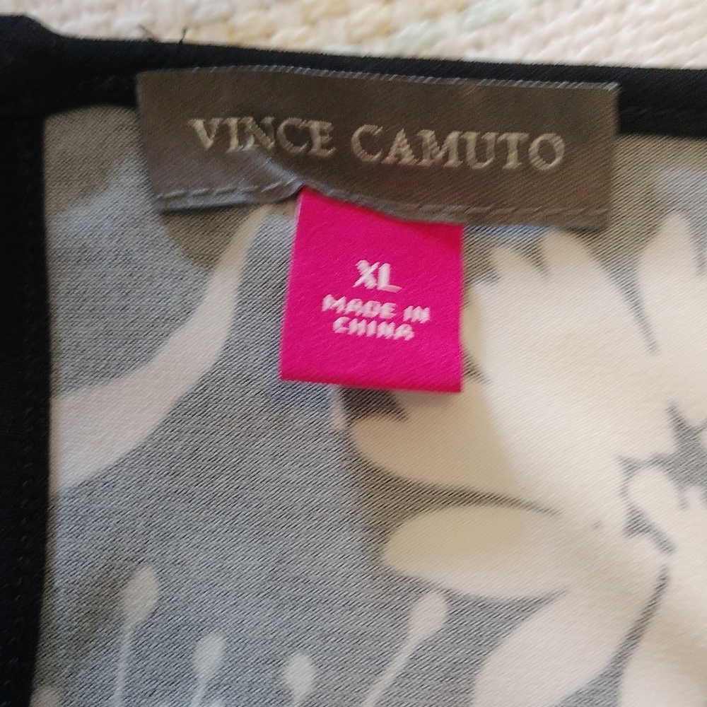 Vince Camuto Black and White Floral Mini Dress Size XL - Picture 3 of 4